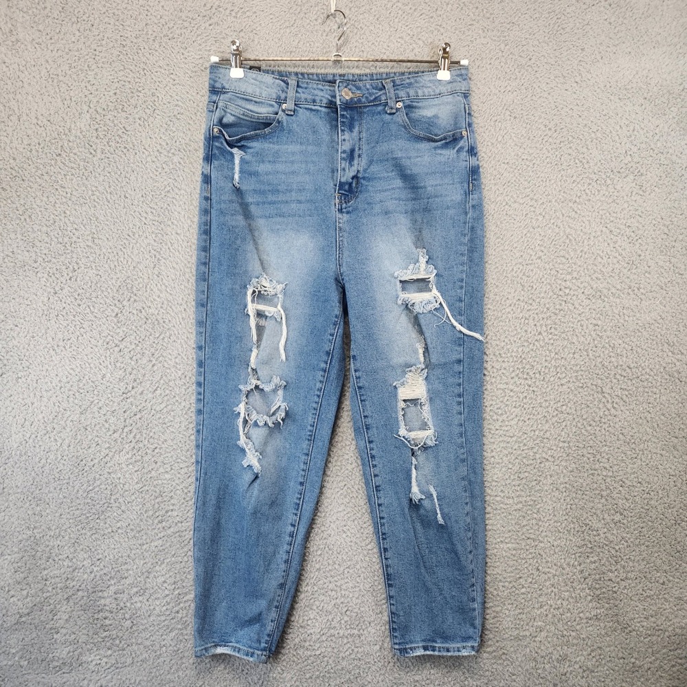 Elite Jeans Juniors Size 13/31 (Fits 32x24.5) Ripped Distressed High‎ Rise Y2K